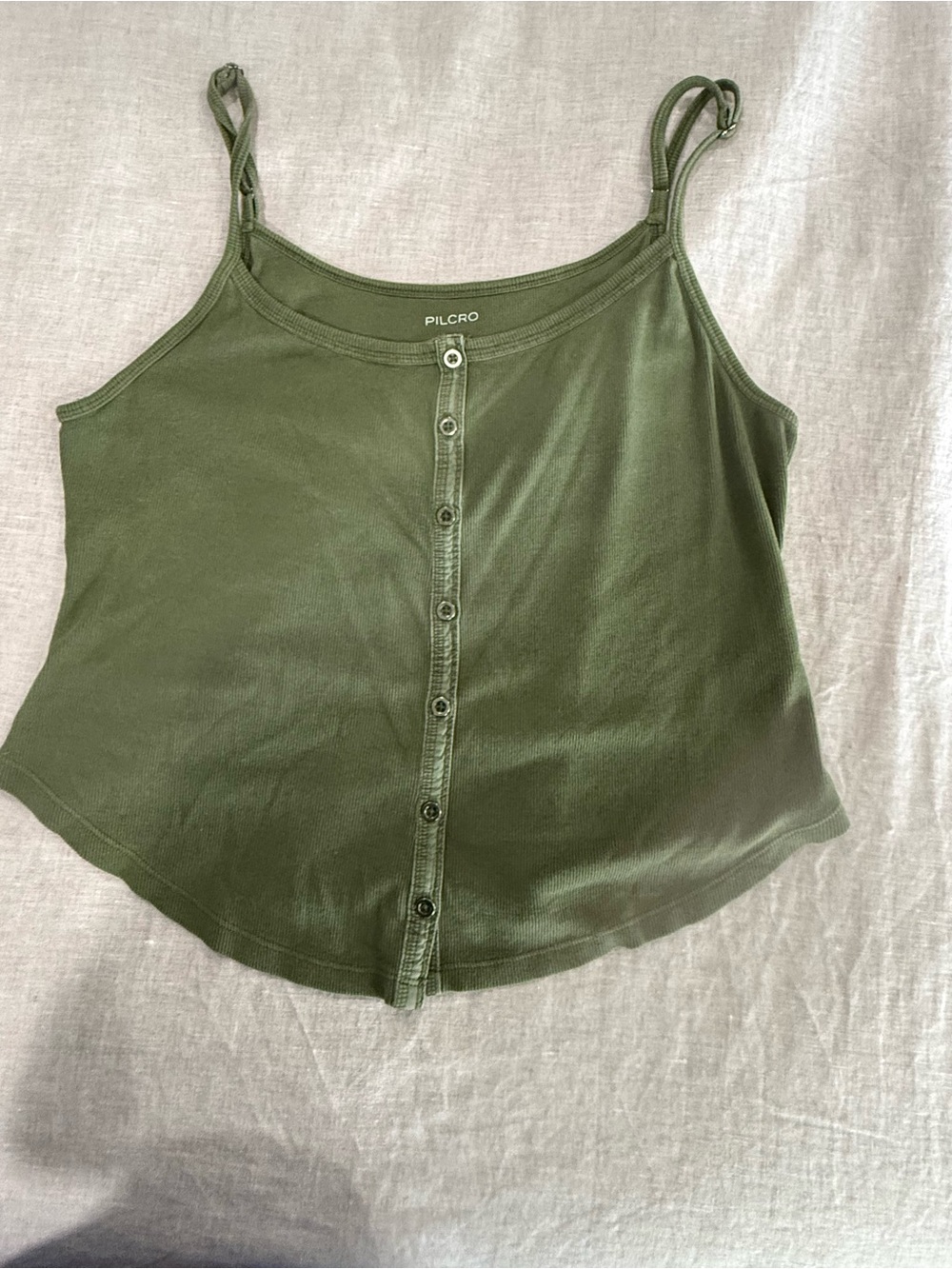 Pilcro Olive Button-Front Camisole Anthropology